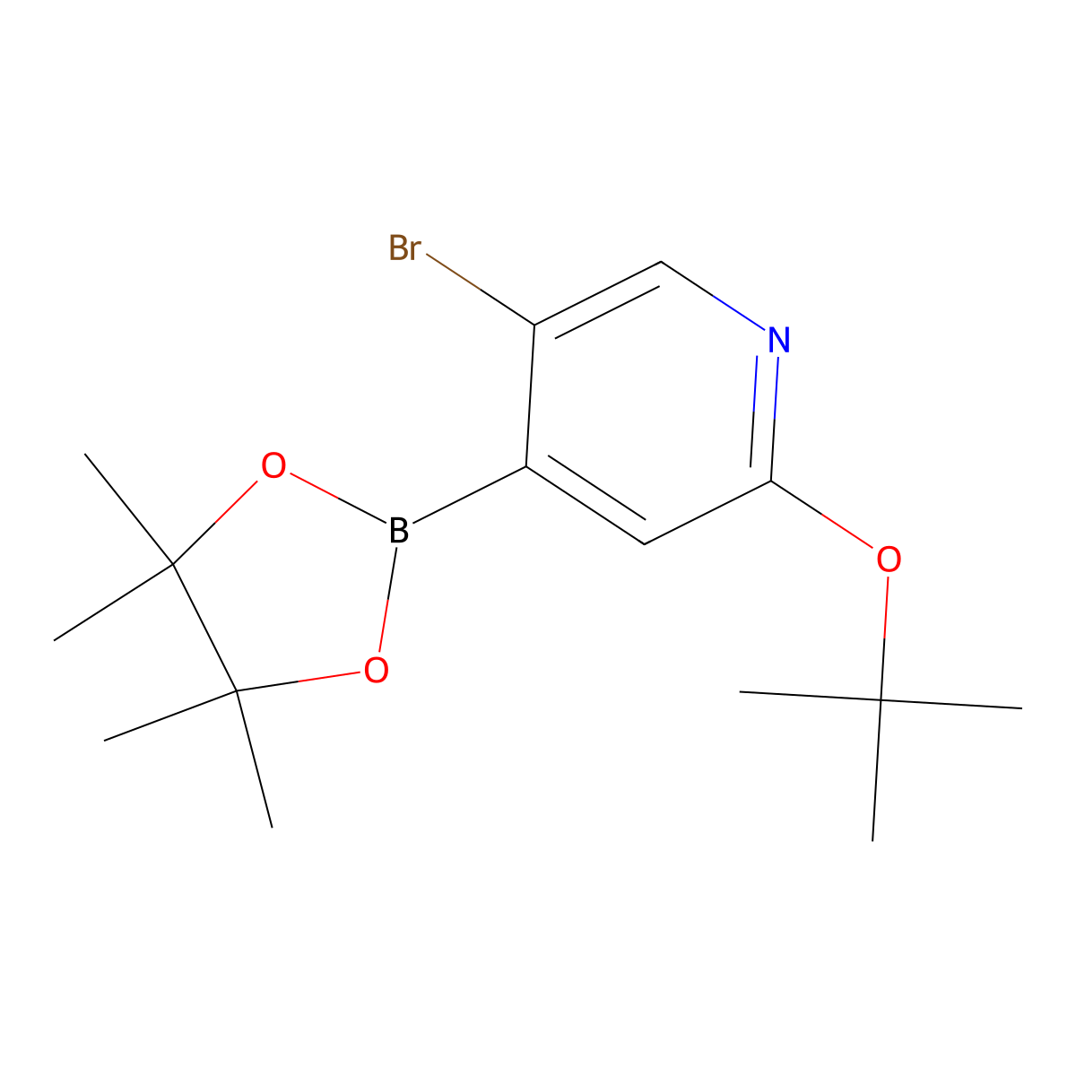 3-Bromo-6-(tert-butoxy)pyridine-4-boronic acid pinacol ester molecular structure, CAS 2223047-10-5