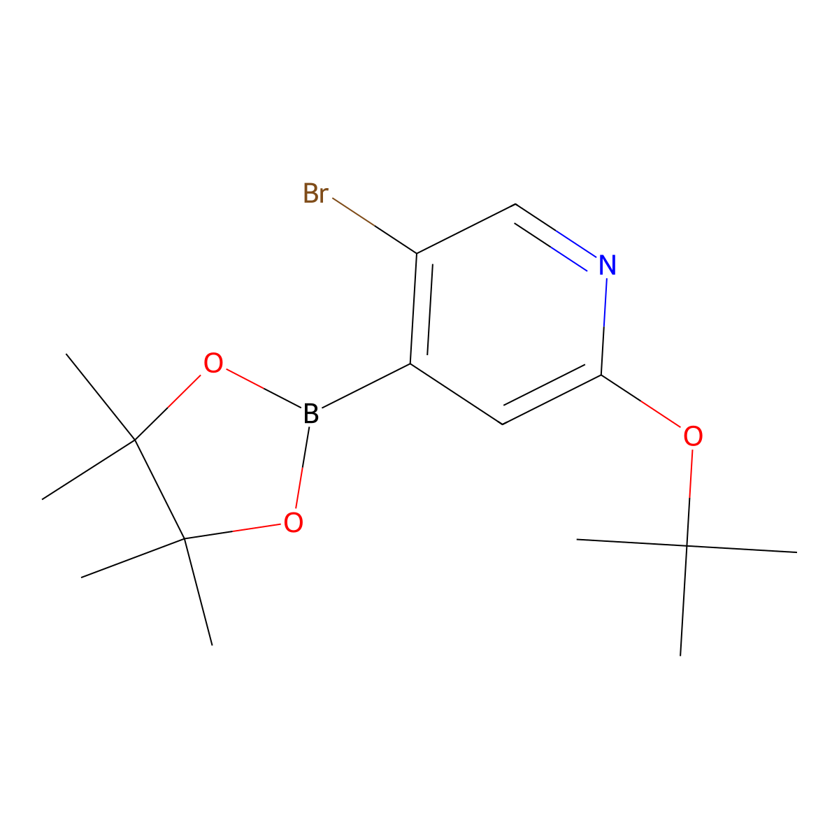 3-Bromo-6-(tert-butoxy)pyridine-4-boronic acid pinacol ester molecular structure, CAS 2223047-10-5