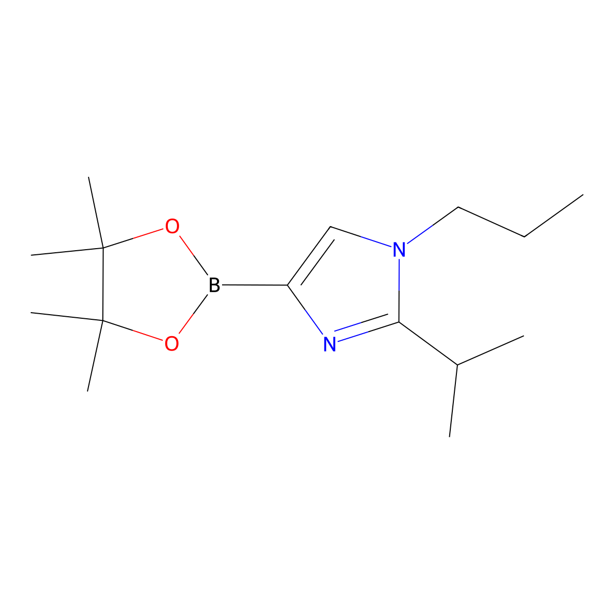 1-(n-Propyl)-2-(iso-propyl)imidazole-4-boronic acid pinacol ester molecular structure, CAS 2223047-83-2