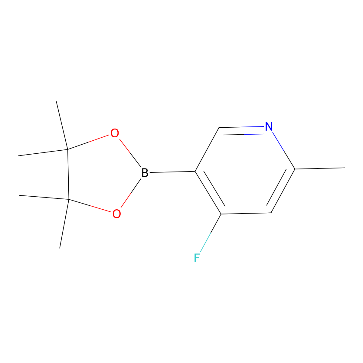 4-Fluoro-2-methyl-5-(4,4,5,5-tetramethyl-1,3,2-dioxaborolan-2-yl)pyridine molecular structure, CAS 2223047-96-7