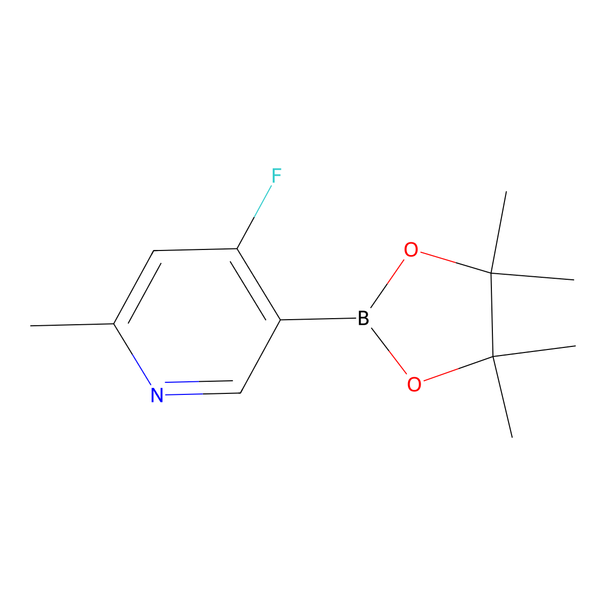 4-Fluoro-2-methyl-5-(4,4,5,5-tetramethyl-1,3,2-dioxaborolan-2-yl)pyridine molecular structure, CAS 2223047-96-7