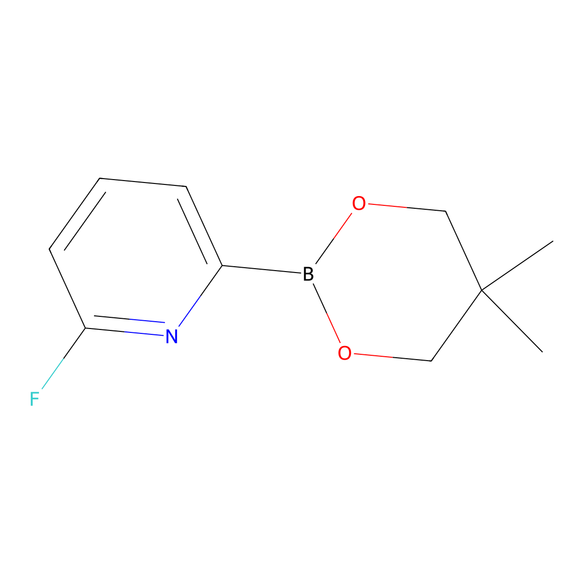 6-Fluoropyridine-2-boronic acid neopentylglycol ester molecular structure, CAS 2223048-08-4