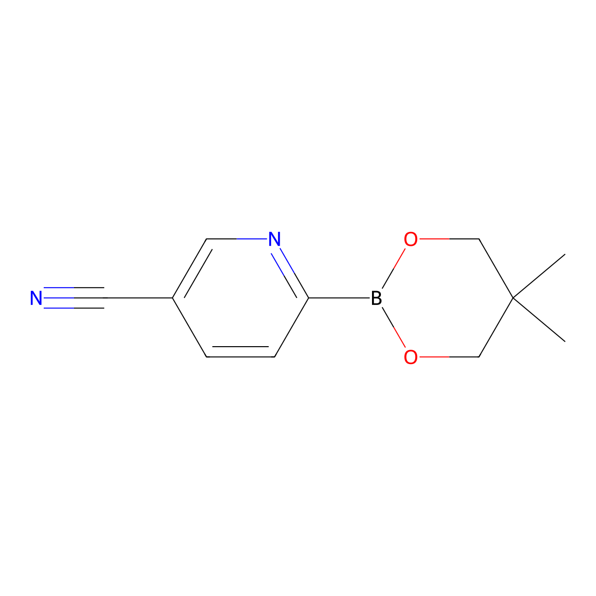 5-Cyanopyridine-2-boronic acid neopentylglycol ester molecular structure, CAS 2223048-11-9