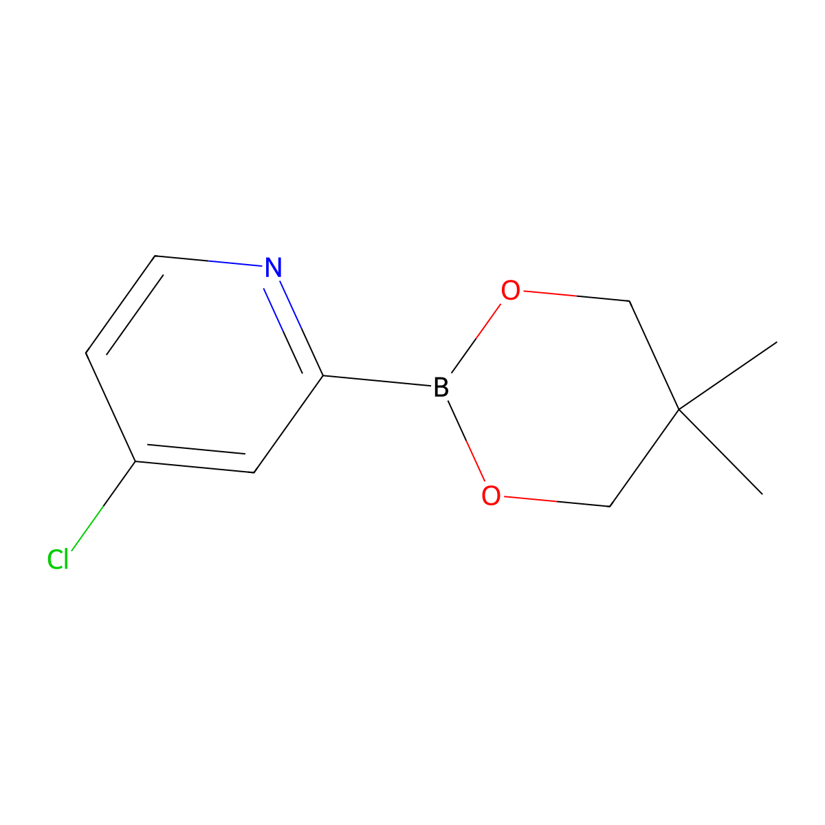 4-Chloropyridine-2-boronic acid neopentylglycol ester molecular structure, CAS 2223048-18-6