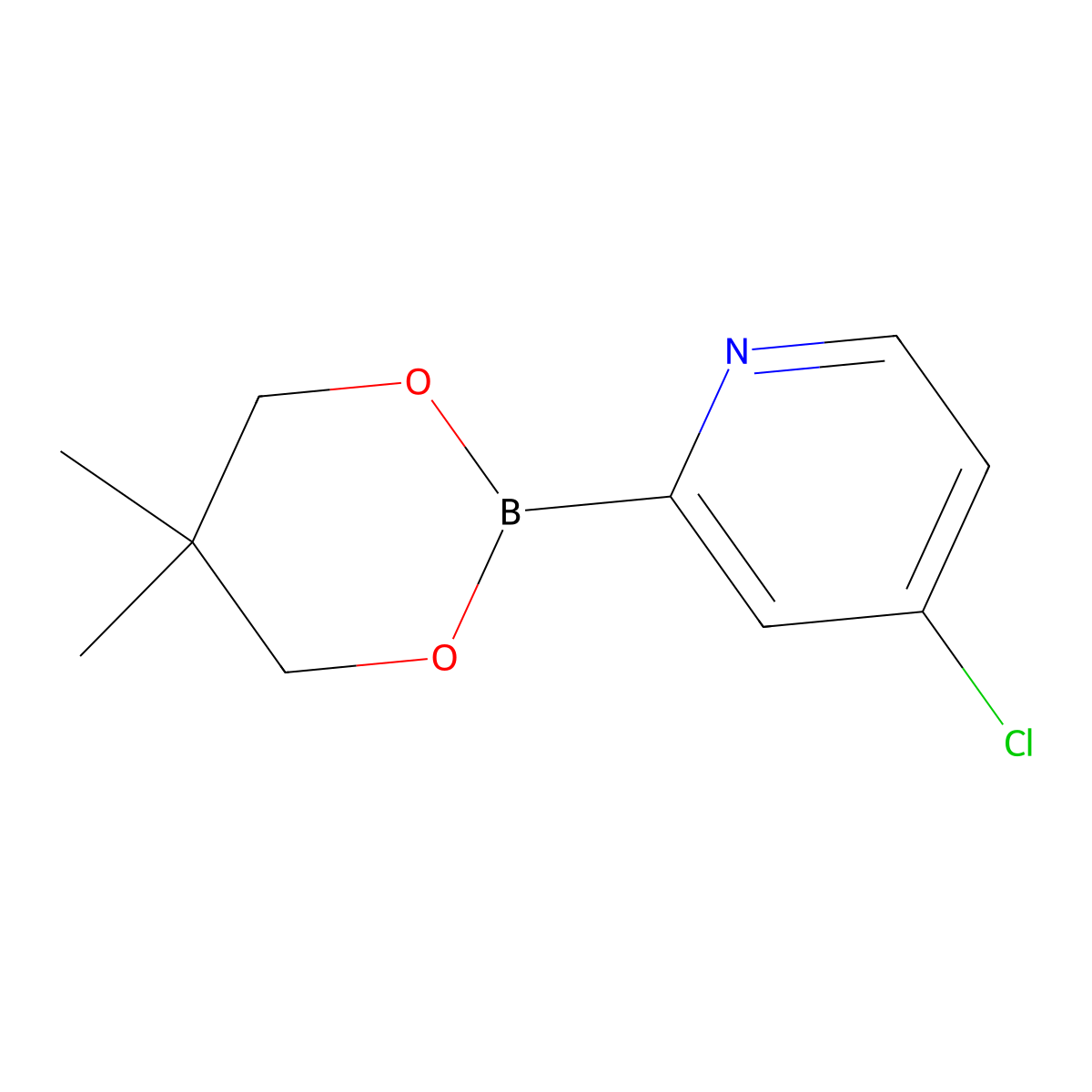 4-Chloropyridine-2-boronic acid neopentylglycol ester molecular structure, CAS 2223048-18-6