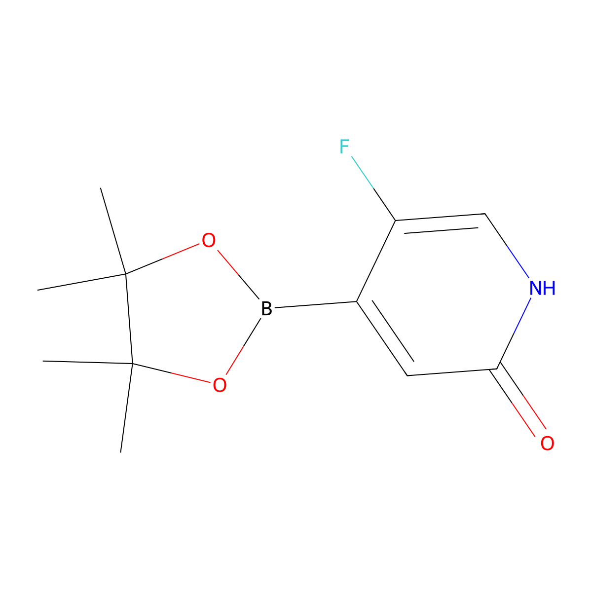 5-Fluoro-4-(4,4,5,5-tetramethyl-1,3,2-dioxaborolan-2-yl)pyridin-2(1H)-one molecular structure, CAS 2223048-48-2