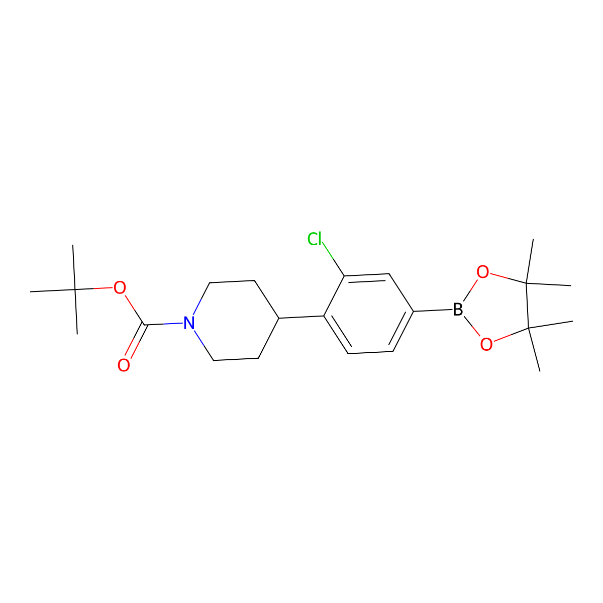 4-(N-Boc-Piperidin-4-yl)-3-chlorophenylboronic acid pinacol ester molecular structure, CAS 2223048-88-0