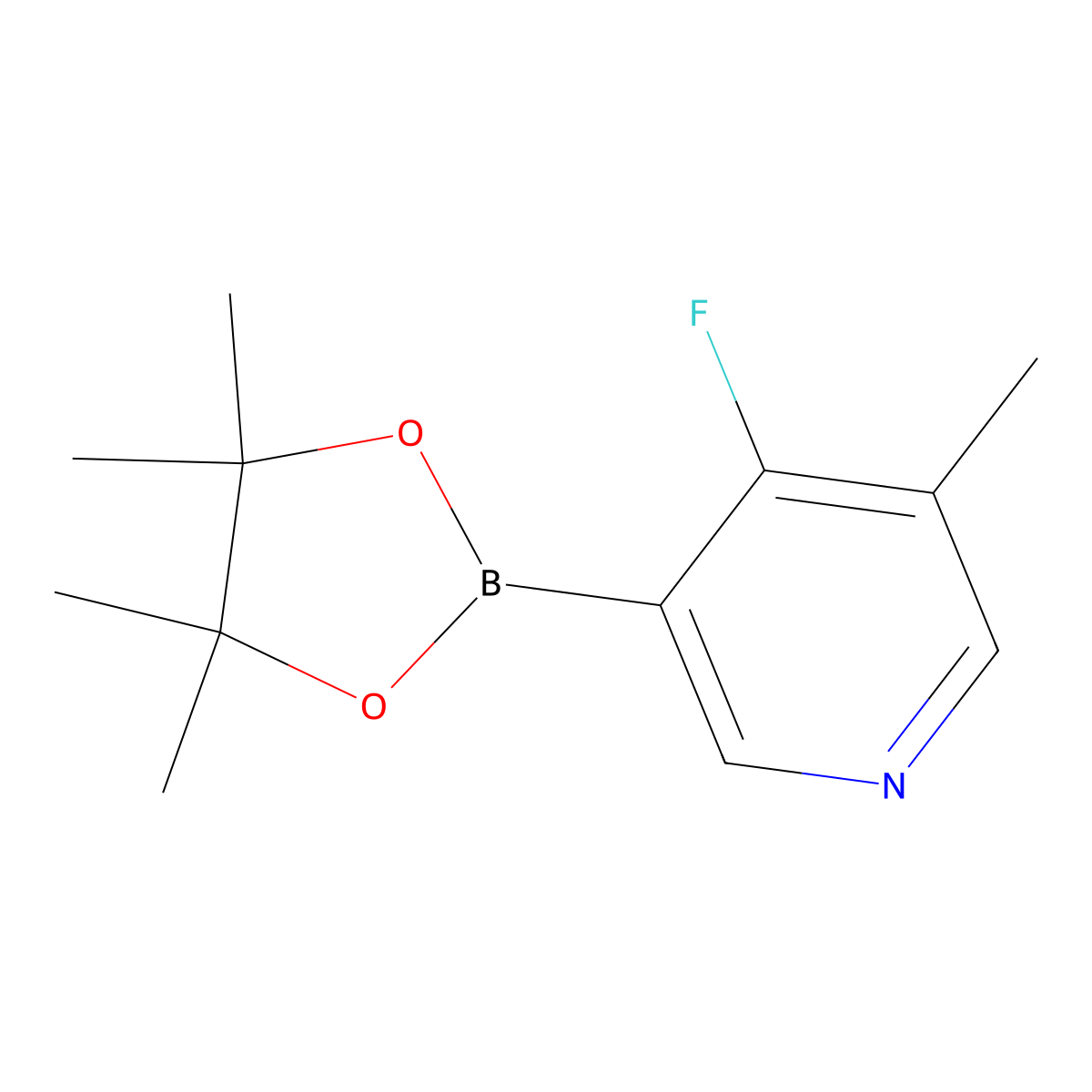 4-Fluoro-3-methylpyridine-5-boronic acid pinacol ester molecular structure, CAS 2223049-19-0