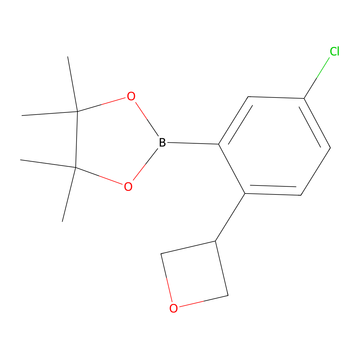 2-(5-Chloro-2-(oxetan-3-yl)phenyl)-4,4,5,5-tetramethyl-1,3,2-dioxaborolane molecular structure, CAS 2223049-33-8