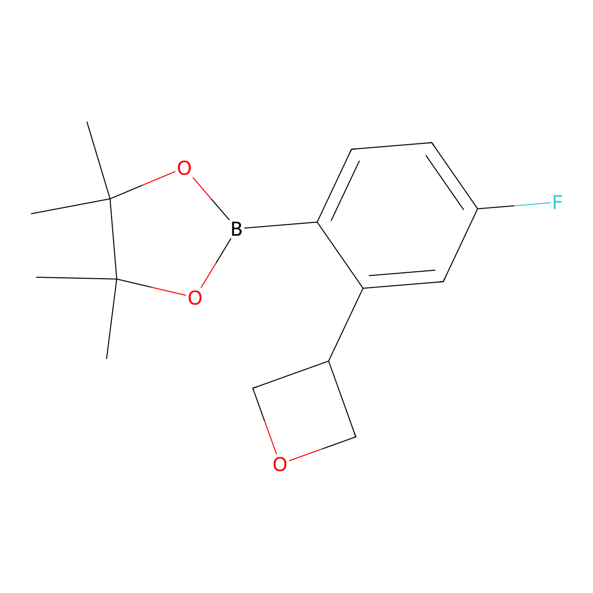 2-(4-Fluoro-2-(oxetan-3-yl)phenyl)-4,4,5,5-tetramethyl-1,3,2-dioxaborolane molecular structure, CAS 2223049-38-3