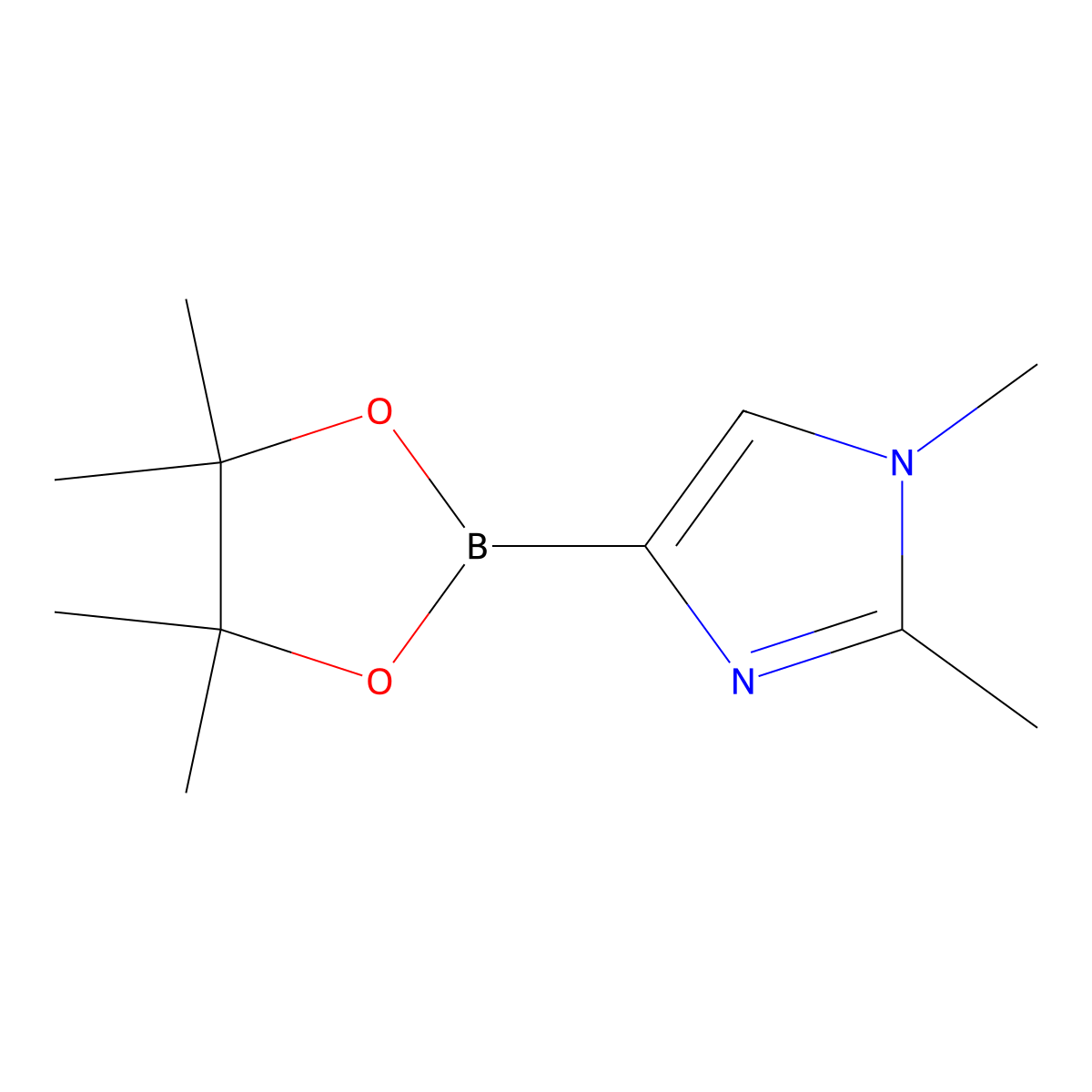 1,2-Dimethyl-4-(4,4,5,5-tetramethyl-1,3,2-dioxaborolan-2-yl)-1H-imidazole molecular structure, CAS 2223050-13-1