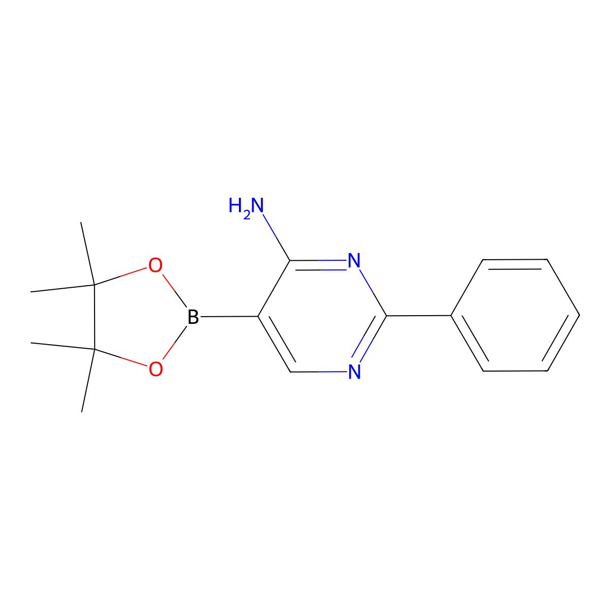 4-Amino-2-phenylpyrimidine-5-boronic acid pinacol ester molecular structure, CAS 2223050-34-6