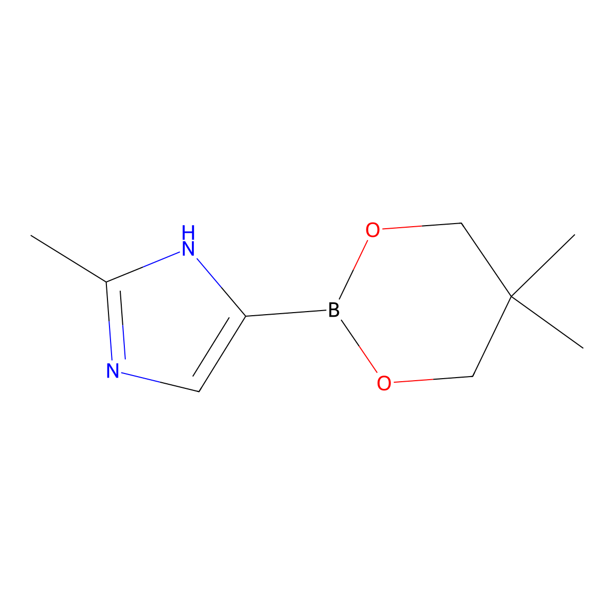 2-Methylimidazole-4-boronic acid neopentylglycol ester molecular structure, CAS 2223050-36-8