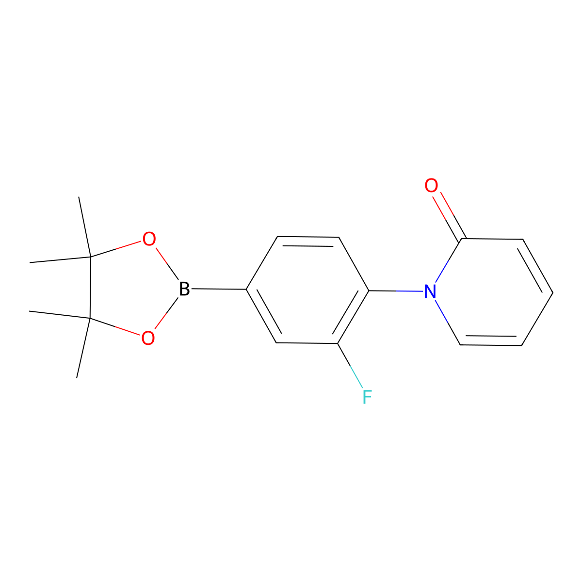 3-Fluoro-4-(1H-pyridin-2-one)phenylboronic acid pinacol ester molecular structure, CAS 2223050-37-9