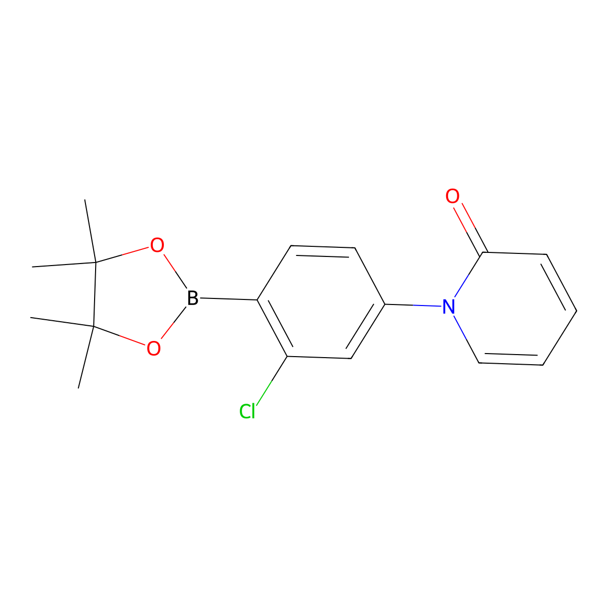 2-Chloro-4-(1H-pyridin-2-one)phenylboronic acid pinacol ester molecular structure, CAS 2223050-77-7