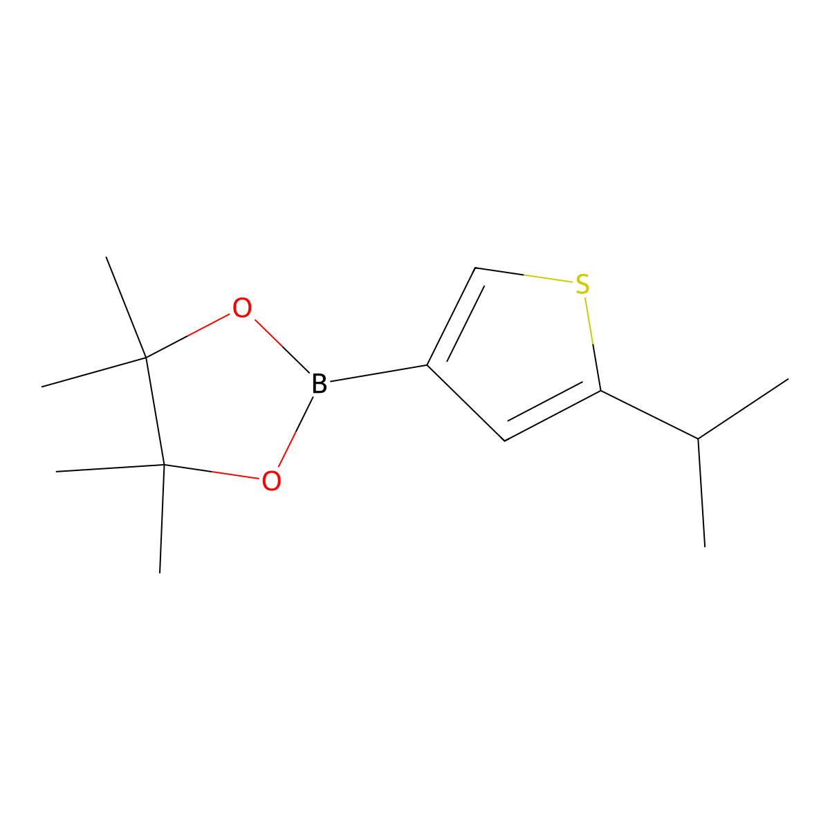 2-(iso-Propyl)thiophene-4-boronic acid pinacol ester molecular structure, CAS 2223050-93-7