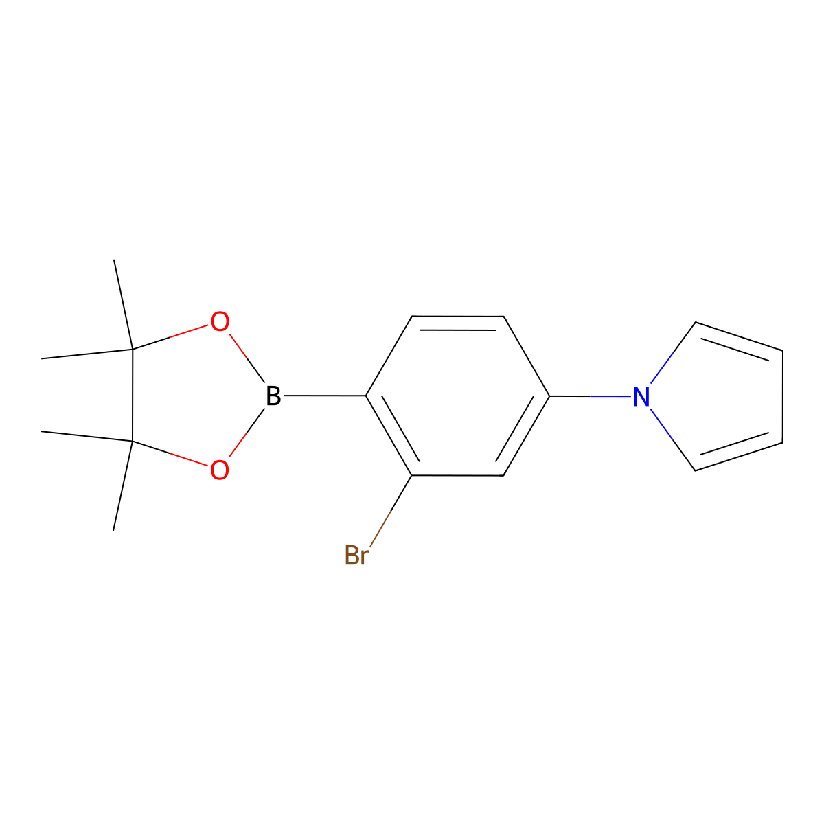 2-Bromo-4-(1H-pyrrol-1-yl)phenylboronic acid pinacol ester molecular structure, CAS 2223050-96-0