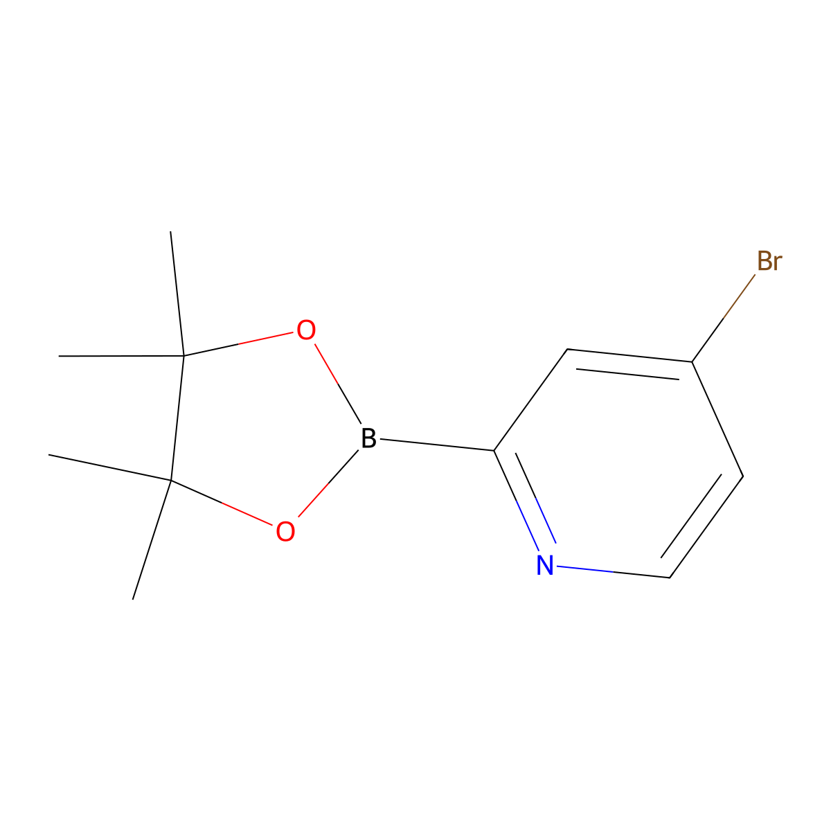 4-Bromo-2-(4,4,5,5-tetramethyl-1,3,2-dioxaborolan-2-yl)pyridine molecular structure, CAS 2223050-98-2