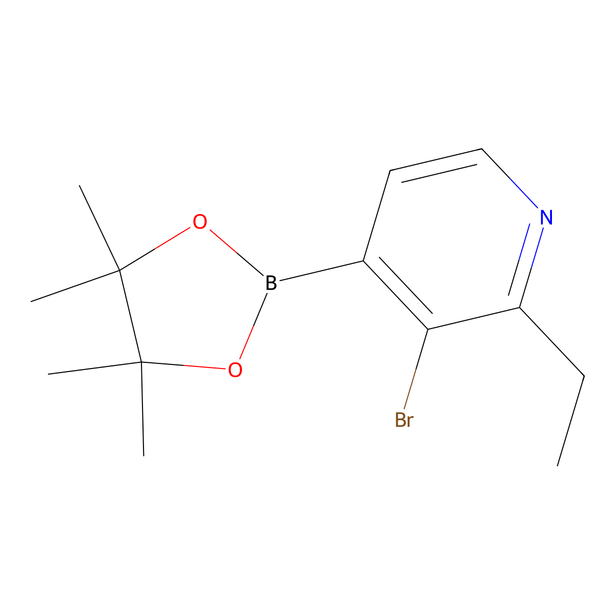 3-Bromo-2-ethylpyridine-4-boronic acid pinacol ester molecular structure, CAS 2223051-10-1