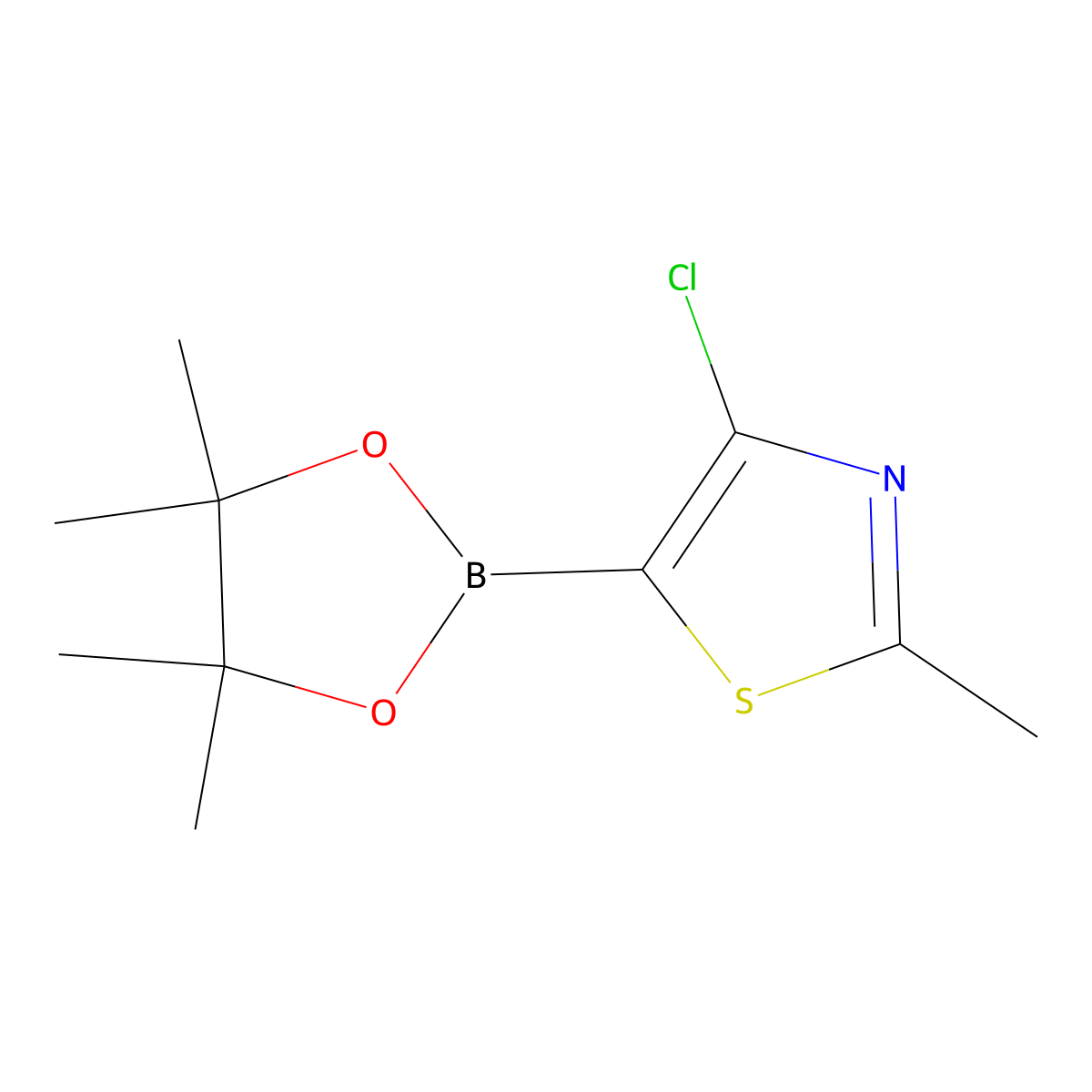 4-Chloro-2-methylthiazole-5-boronic acid pinacol ester molecular structure, CAS 2223051-13-4