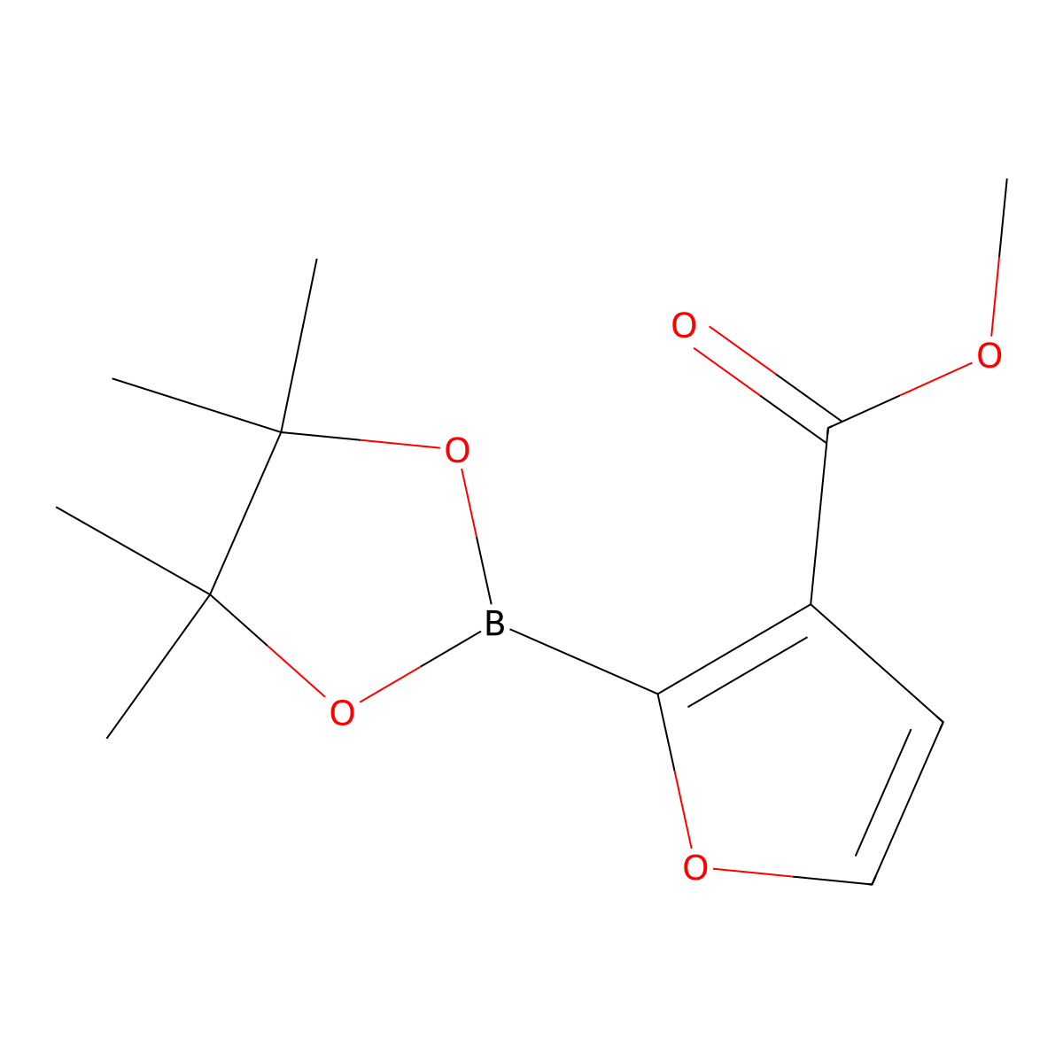 3-(Methoxycarbonyl)furan-2-boronic acid pinacol ester molecular structure, CAS 2223051-20-3