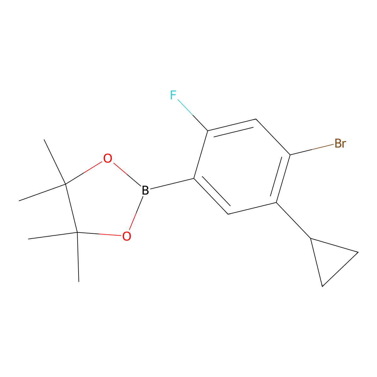 2-Fluoro-4-bromo-5-cyclopropylphenylboronic acid pinacol ester molecular structure, CAS 2223051-29-2