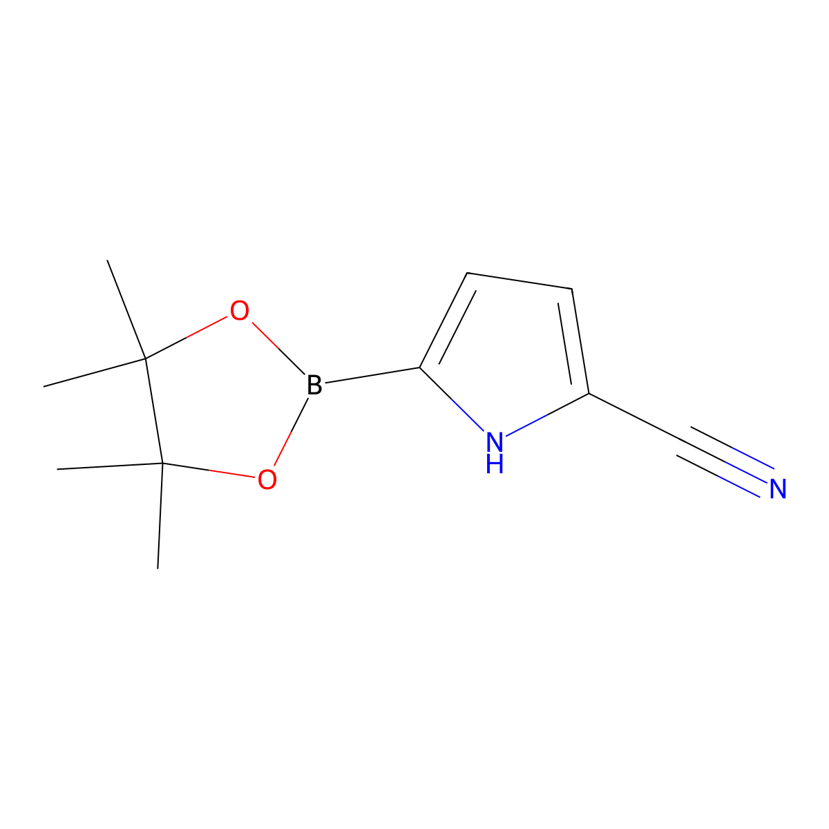 5-(4,4,5,5-Tetramethyl-1,3,2-dioxaborolan-2-yl)-1H-pyrrole-2-carbonitrile molecular structure, CAS 2223051-35-0