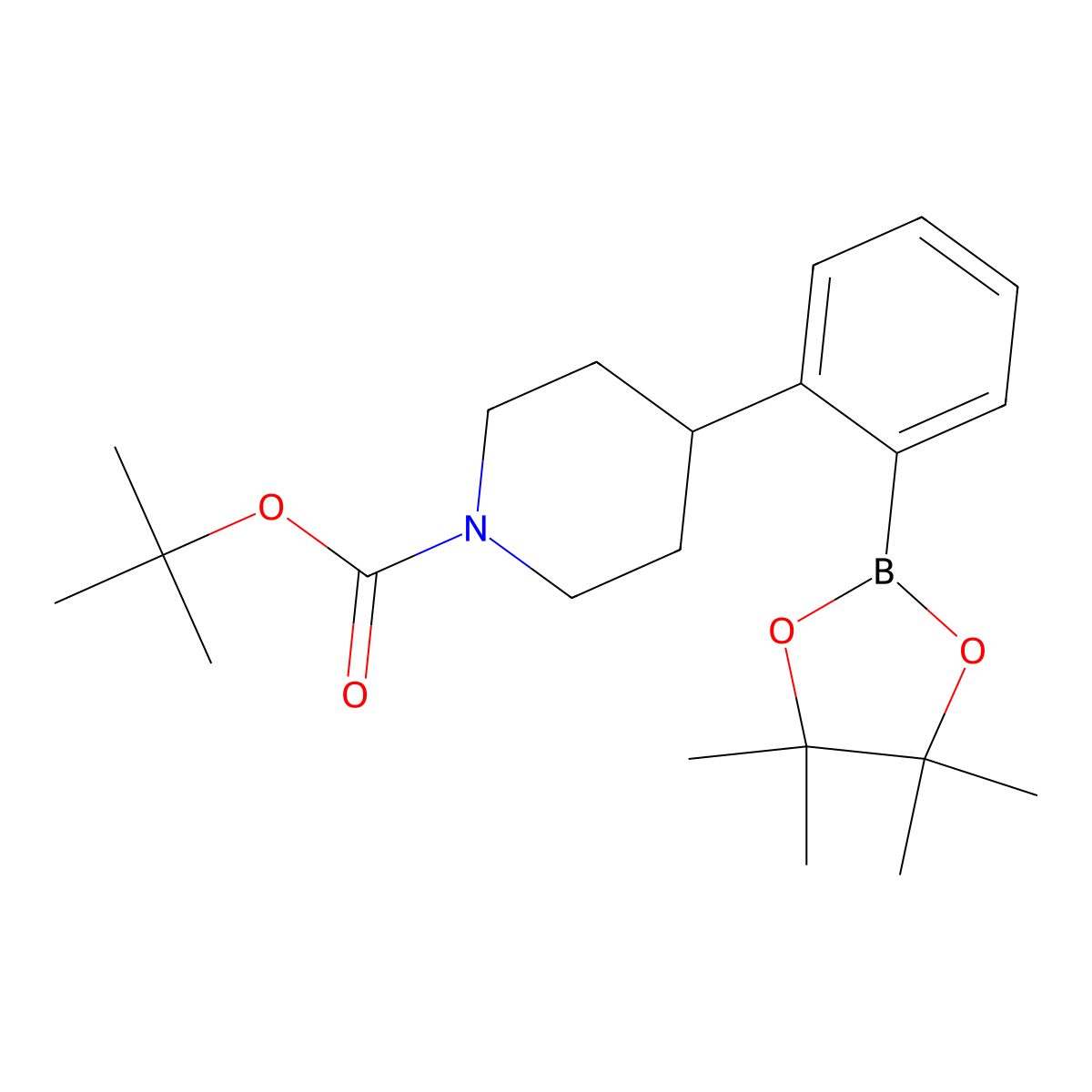 2-(N-Boc-piperidin-4-yl)phenylboronic acid pinacol ester molecular structure, CAS 2223051-40-7