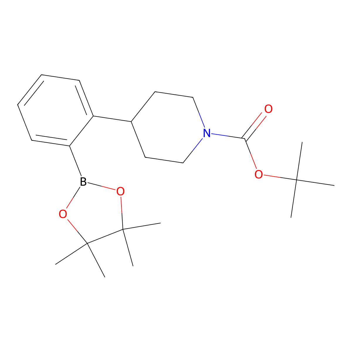 2-(N-Boc-piperidin-4-yl)phenylboronic acid pinacol ester molecular structure, CAS 2223051-40-7