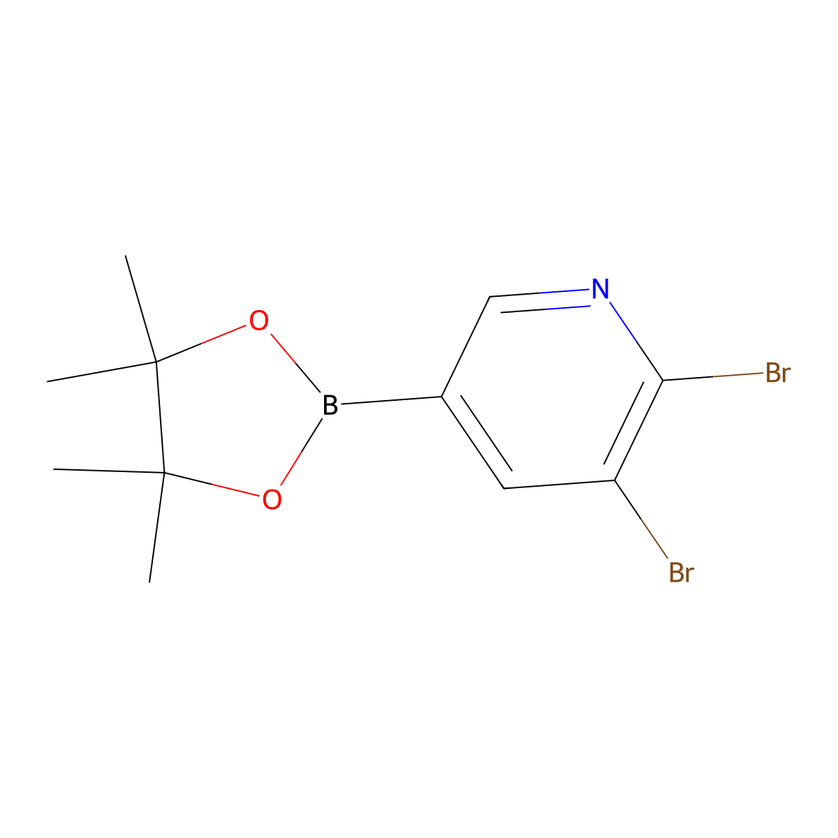 2,3-Dibromo-5-(4,4,5,5-tetramethyl-1,3,2-dioxaborolan-2-YL)pyridine molecular structure, CAS 2223051-85-0