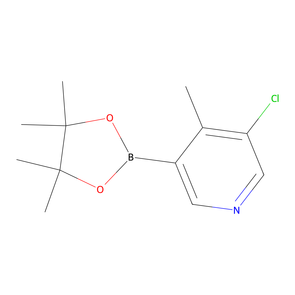 3-Chloro-4-methyl-5-(4,4,5,5-tetramethyl-1,3,2-dioxaborolan-2-yl)pyridine molecular structure, CAS 2223051-94-1