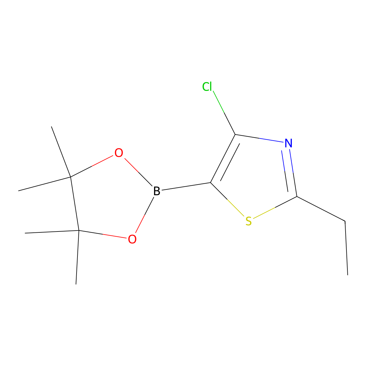 4-Chloro-2-ethylthiazole-5-boronic acid pinacol ester molecular structure, CAS 2223052-33-1