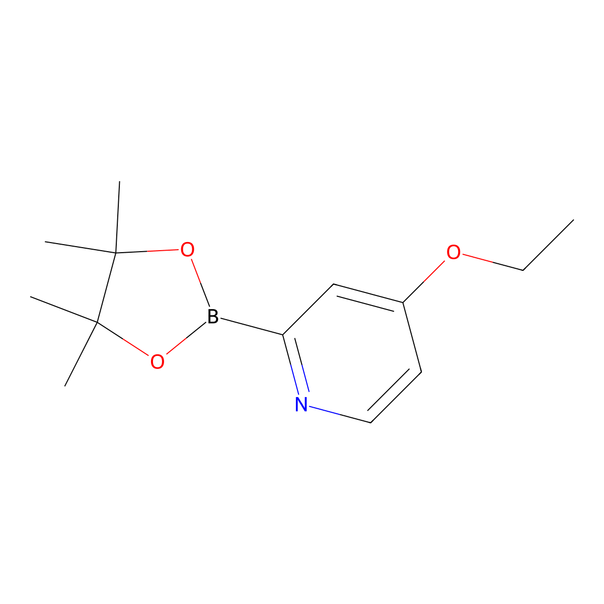 4-Ethoxy-2-(4,4,5,5-tetramethyl-1,3,2-dioxaborolan-2-YL)pyridine molecular structure, CAS 2223052-66-0