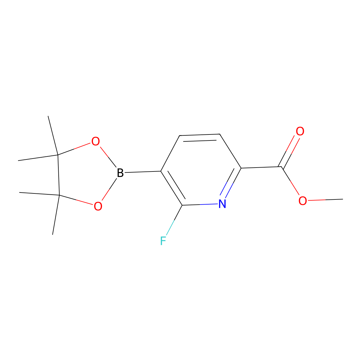 2-Fluoro-6-(methoxycarbonyl)pyridine-3-boronic acid pinacol ester molecular structure, CAS 2223052-86-4