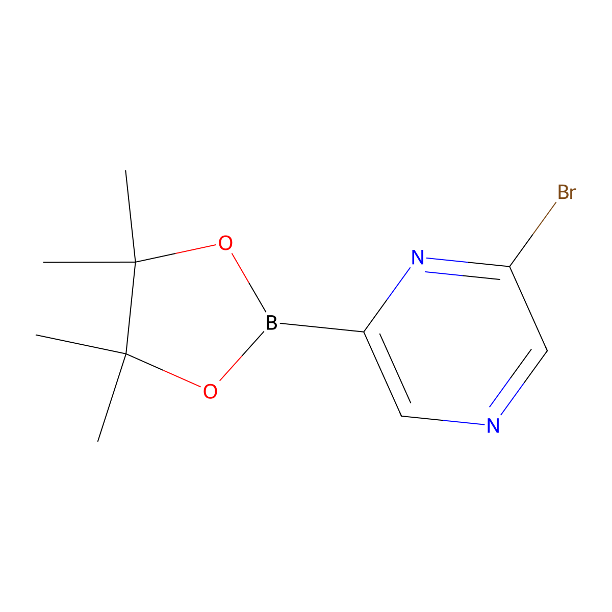 2-Bromo-6-(4,4,5,5-tetramethyl-1,3,2-dioxaborolan-2-yl)pyrazine molecular structure, CAS 2223053-20-9
