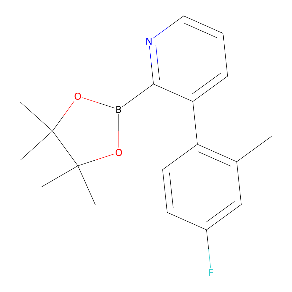 3-(4-Fuoro-2-methylphenyl)pyridine-2-boronic acid pinacol ester molecular structure, CAS 2223053-34-5