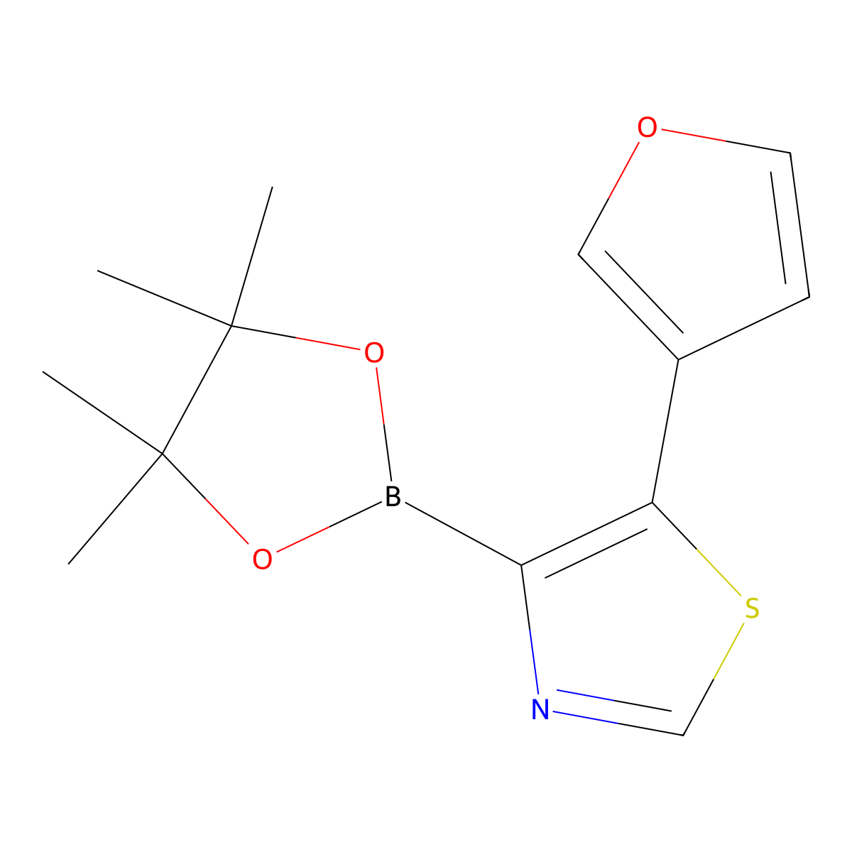 5-(3-Furyl)thiazole-4-boronic acid pinacol ester molecular structure, CAS 2223053-38-9