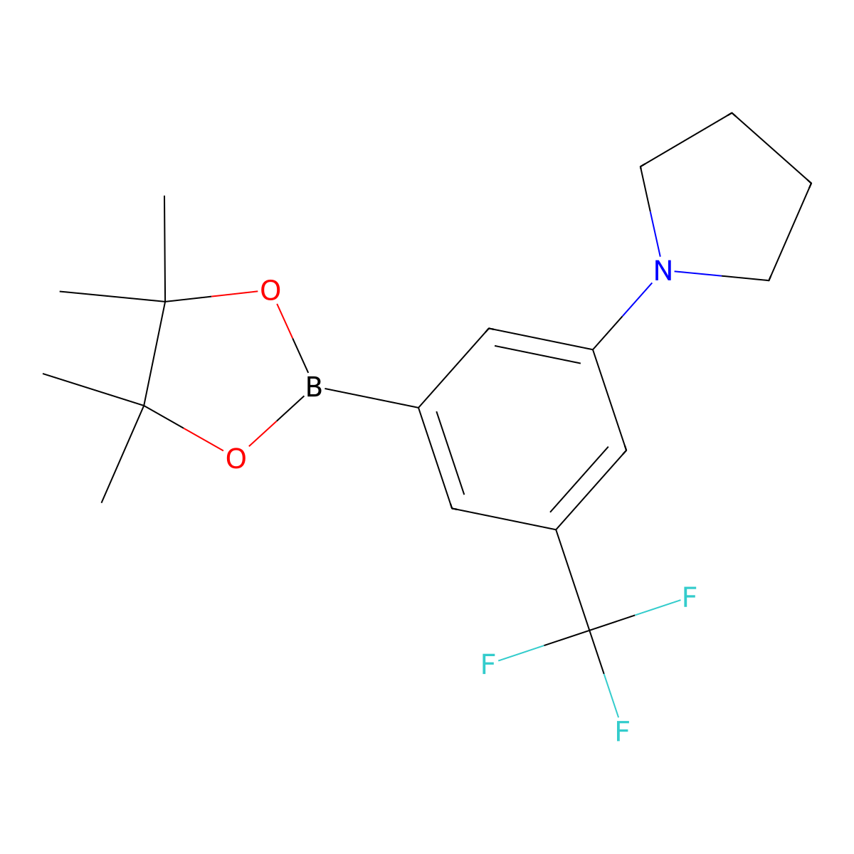 3-(Trifluoromethyl)-5-(pyrrolidino)phenylboronic acid pinacol ester molecular structure, CAS 2223053-61-8