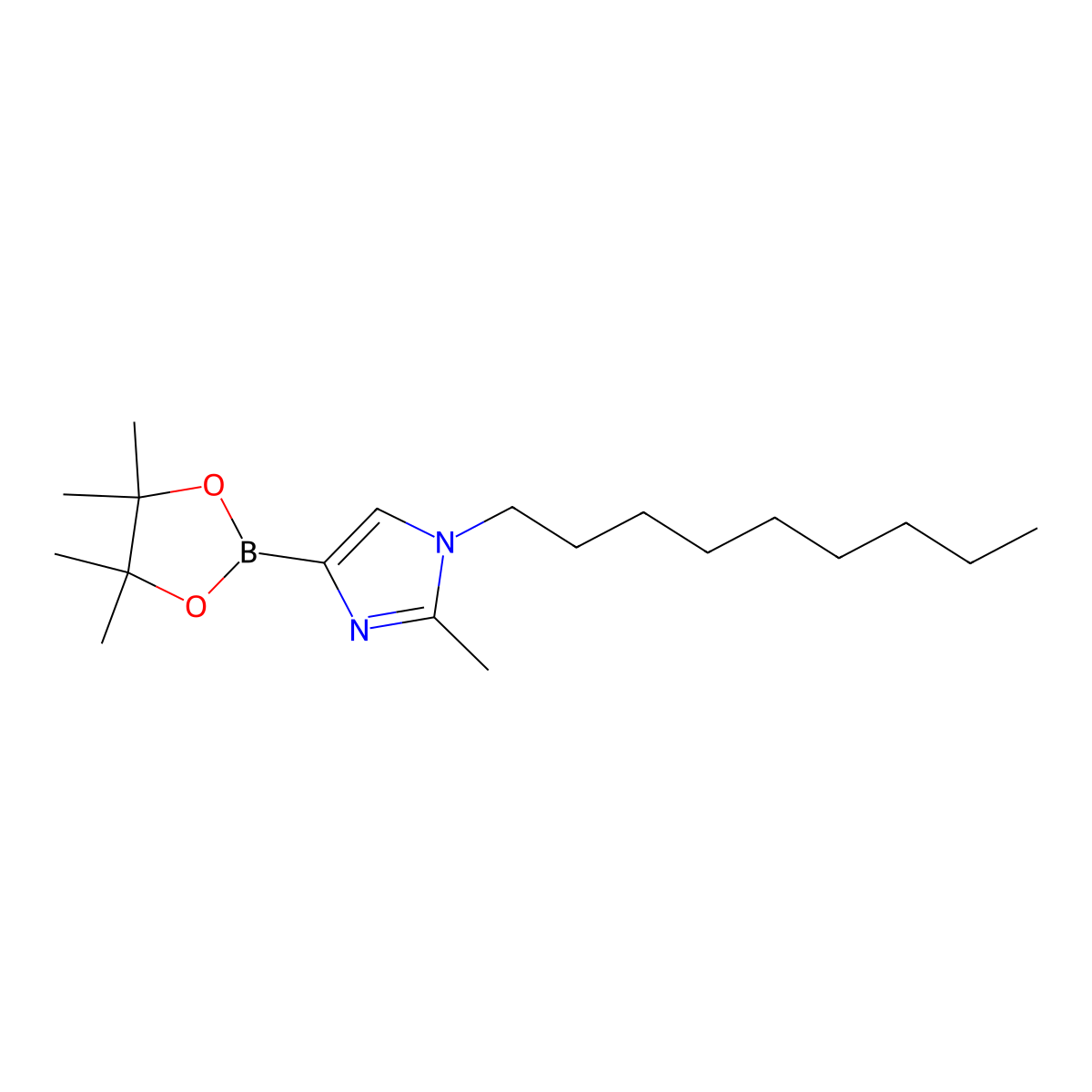 2-Methyl-1-nonylimidazole-4-boronic acid pinacol ester molecular structure, CAS 2223053-76-5