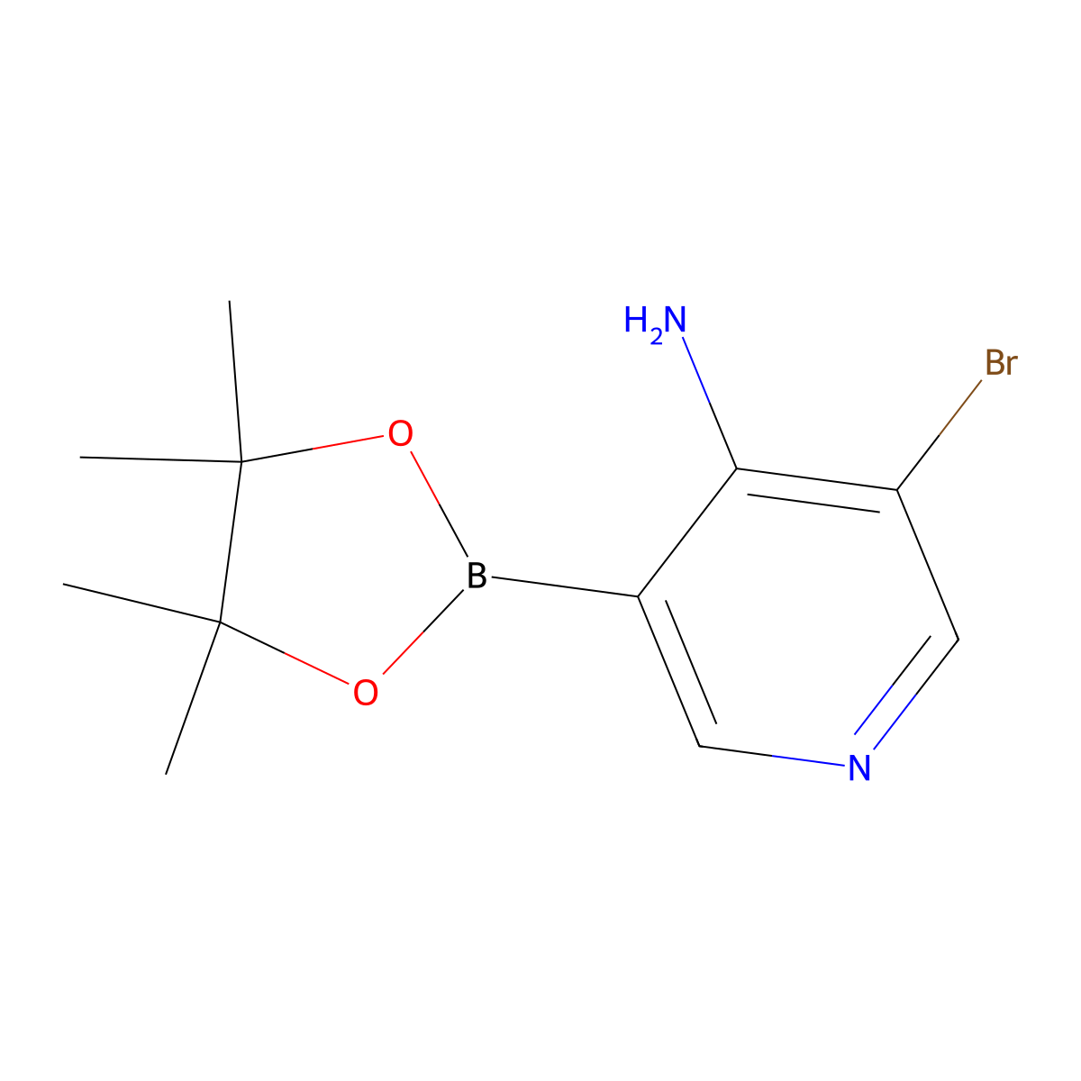 4-Amino-5-bromopyridine-3-boronic acid pinacol ester molecular structure, CAS 2223053-96-9