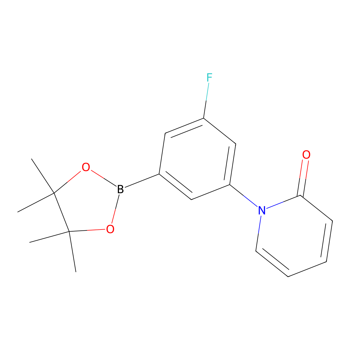 3-Fluoro-5-(1H-pyridin-2-one)phenylboronic acid pinacol ester molecular structure, CAS 2223053-97-0