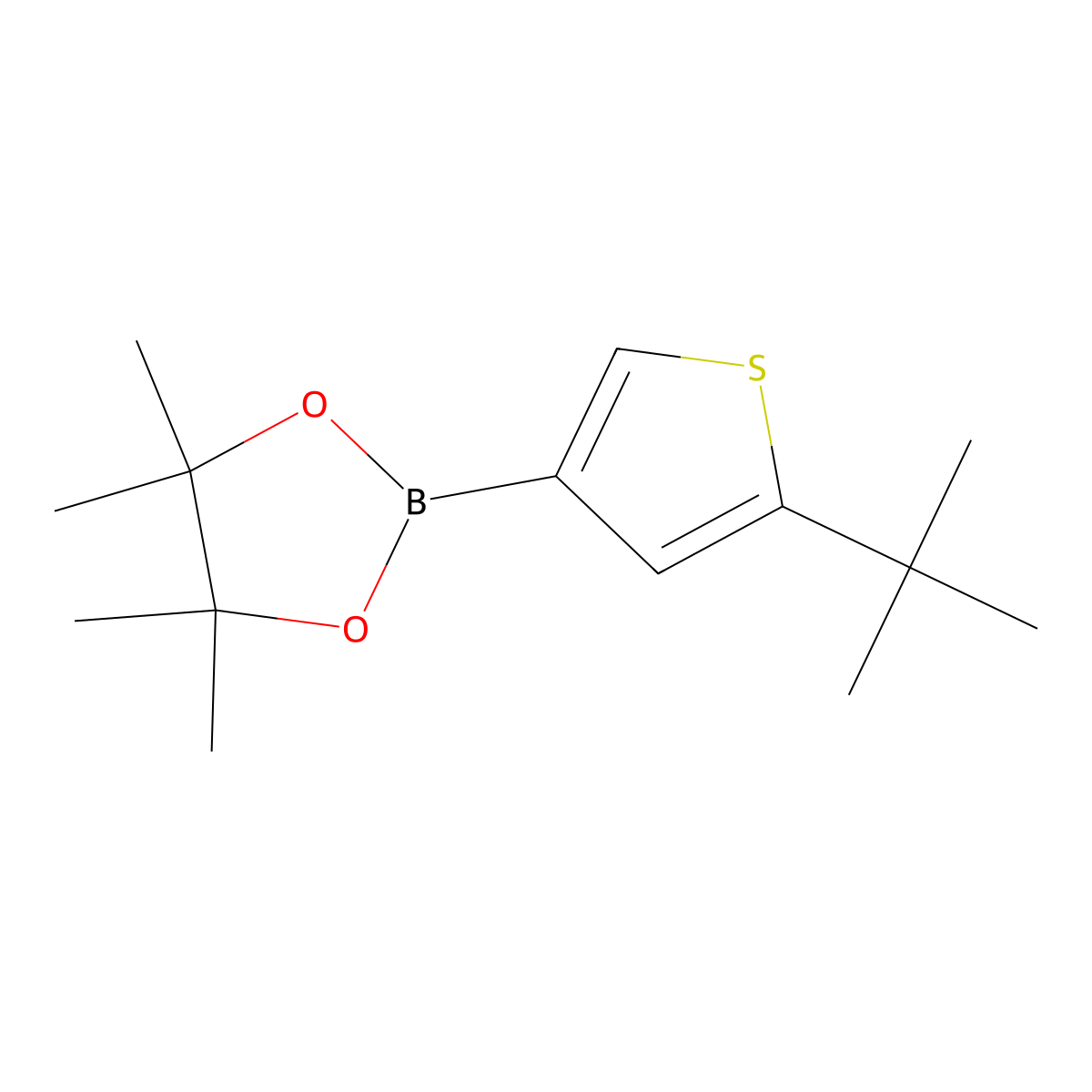 2-(tert-Butyl)thiophene-4-boronic acid pinacol ester molecular structure, CAS 2223054-49-5