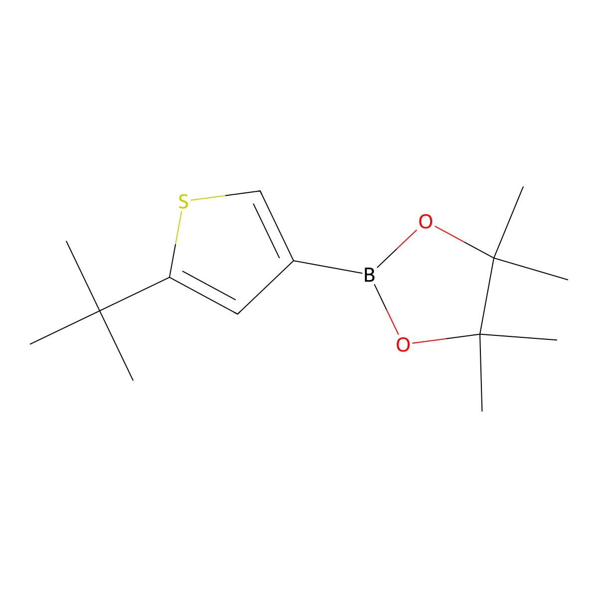 2-(tert-Butyl)thiophene-4-boronic acid pinacol ester molecular structure, CAS 2223054-49-5