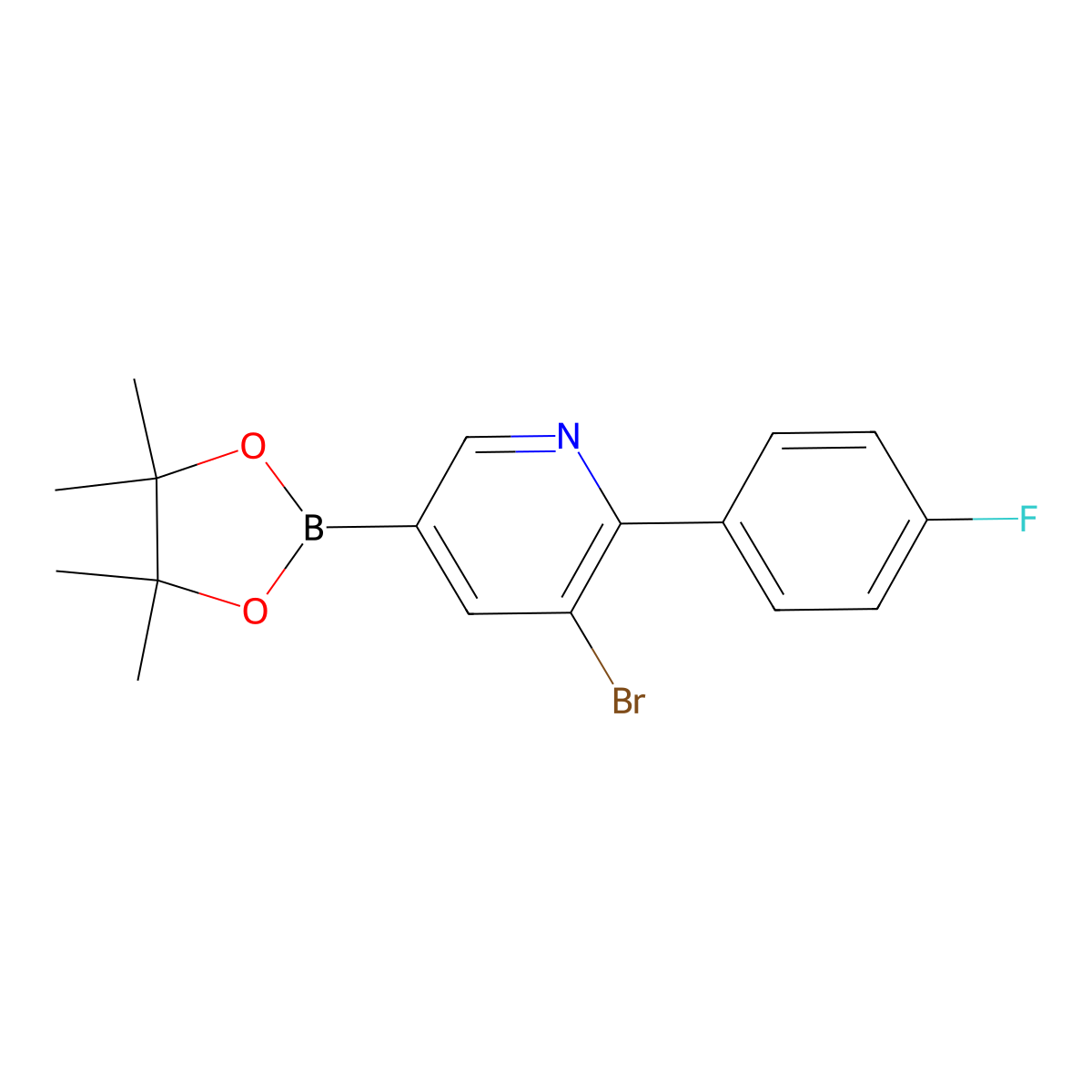 5-Bromo-6-(4-fluorophenyl)pyridine-3-boronic acid pinacol ester molecular structure, CAS 2223054-53-1