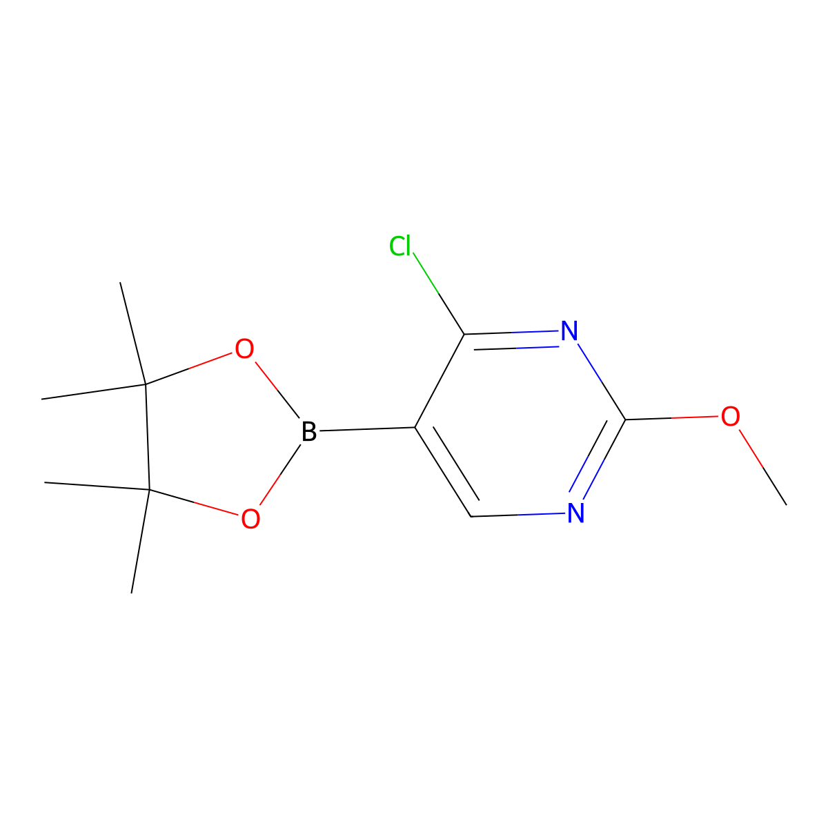 4-Chloro-2-(methoxy)pyrimidine-5-boronic acid pinacol ester molecular structure, CAS 2223054-79-1