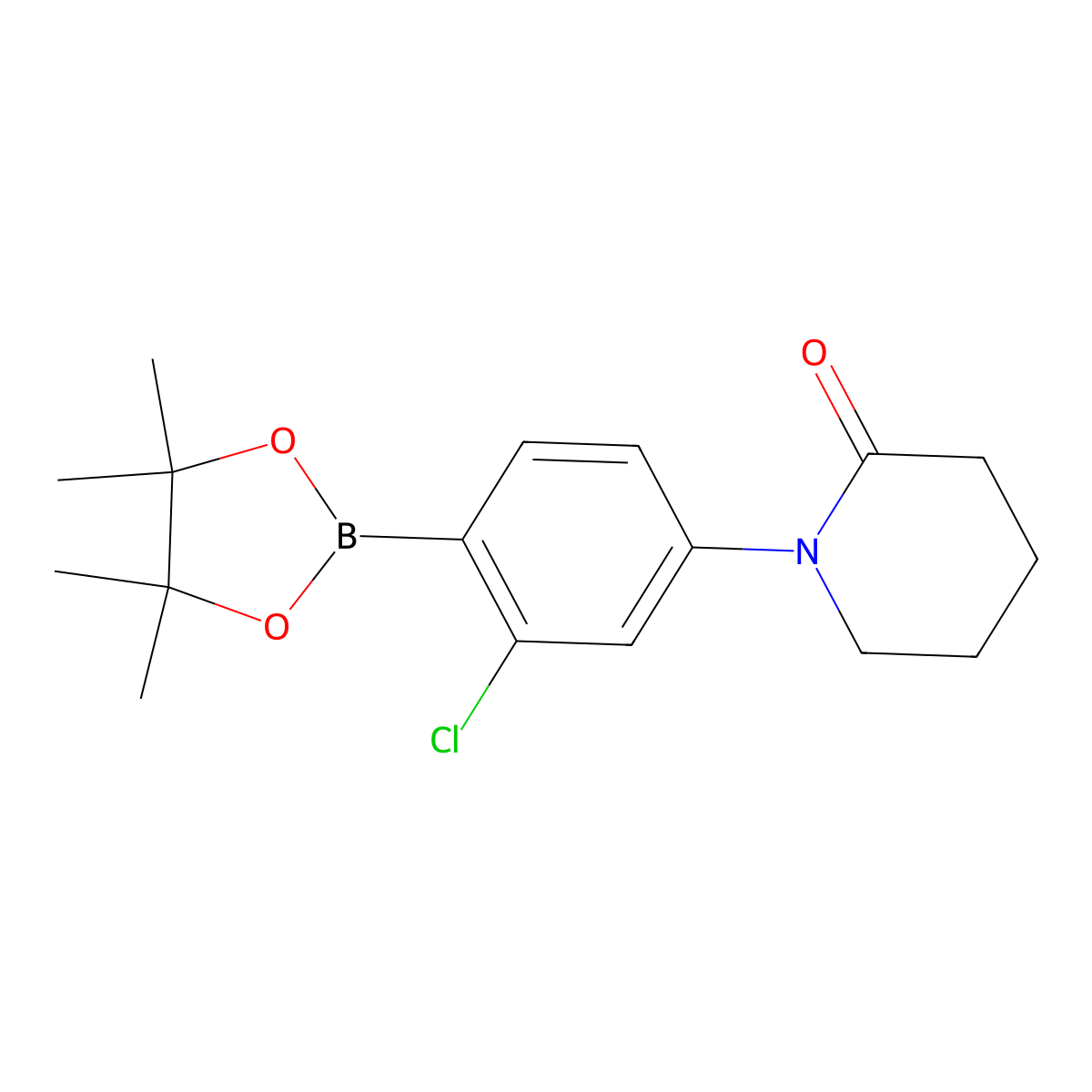 1-[4-(Tetramethyl-1,3,2-dioxaborolan-2-YL)-3-chlorophenyl]piperidin-2-one molecular structure, CAS 2223055-03-4