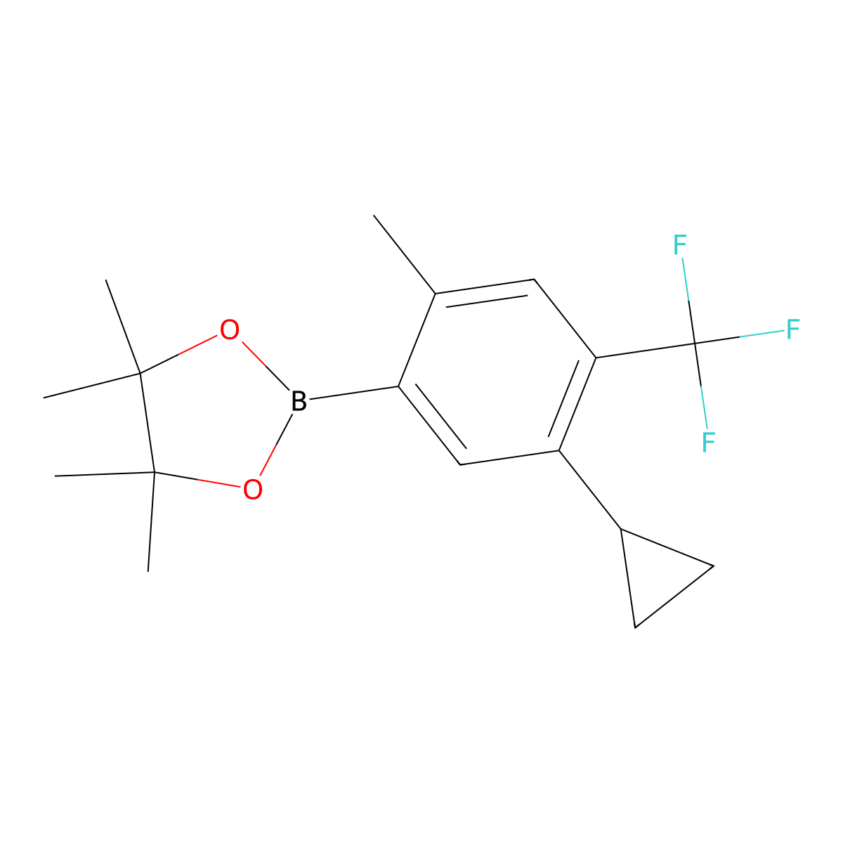 2-Methyl-4-trifluoromethyl-5-cyclopropylphenylboronic acid pinacol ester molecular structure, CAS 2223055-27-2
