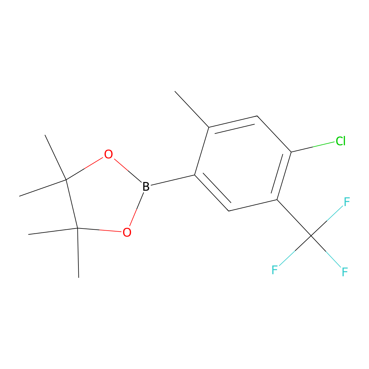 4-Chloro-5-trifluoromethyl-2-methylphenylboronic acid pinacol ester molecular structure, CAS 2223055-33-0