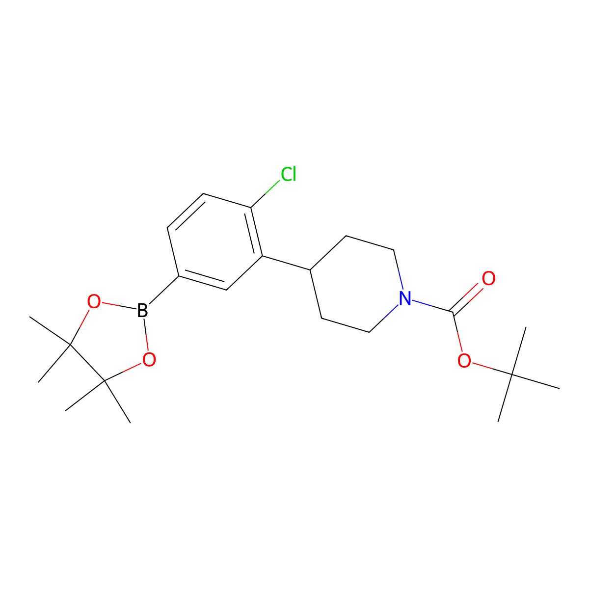 3-(N-Boc-Piperidin-4-yl)-4-chlorophenylboronic acid pinacol ester molecular structure, CAS 2223055-36-3