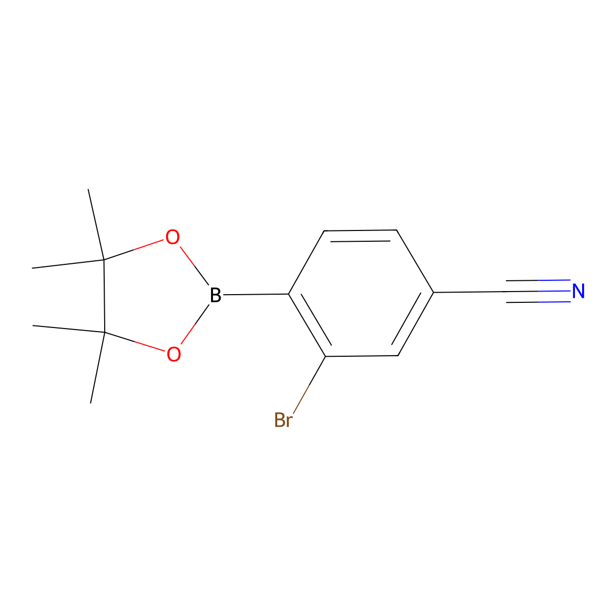 2-Bromo-4-cyanophenylboronic acid pinacol ester molecular structure, CAS 2223055-37-4